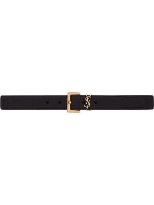 Saint Laurent  monogram-logo wide leather belt