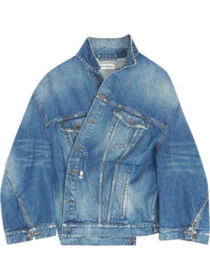Balenciaga  twisted-sleeve oversize denim jacket