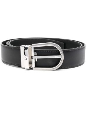 Montblanc leather buckle belt