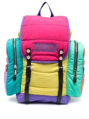 Moschino quilted colour-block backpack
