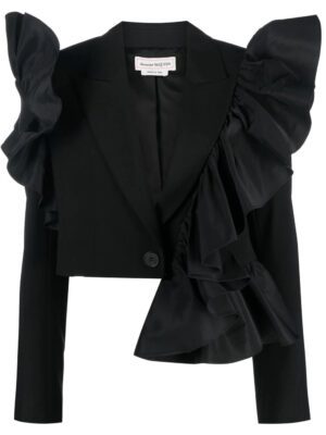 Alexander McQueen  ruffled cropped wool blazer