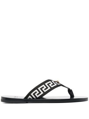 Versace  Greca-motif thong-strap flip-flops