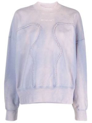 Off-White  frayed panelling logo sweatshirt