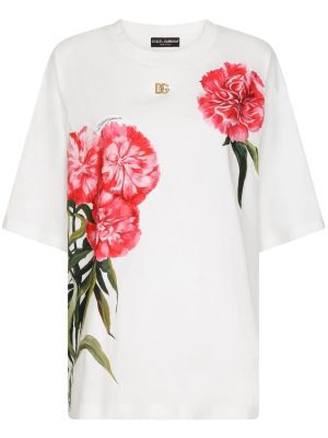 Dolce & Gabbana  logo-embroidered floral-print T-shirt