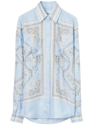 Burberry  Statue-print silk shirt