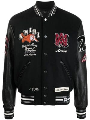 AMIRI  logo-patch varsity jacket