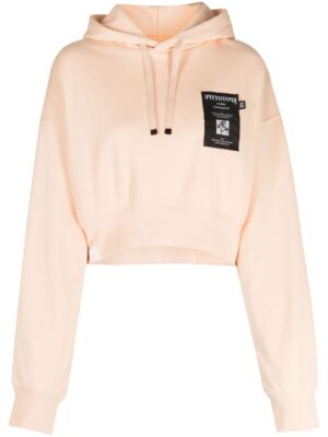 izzue  logo-patch cropped hoodie