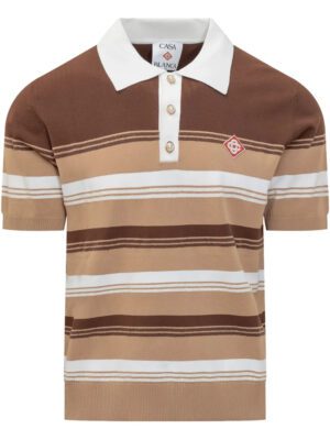 Casablanca  striped chicano polo shirt